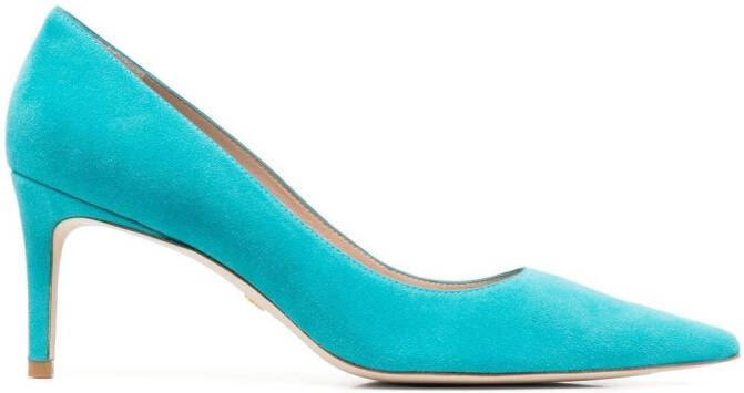 Stuart Weitzman pointed 70mm suede pumps Blue