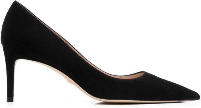 Stuart Weitzman pointed 75mm suede pumps Black