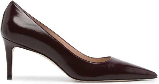 Stuart Weitzman pointed-toe 75mm leather pumps Purple
