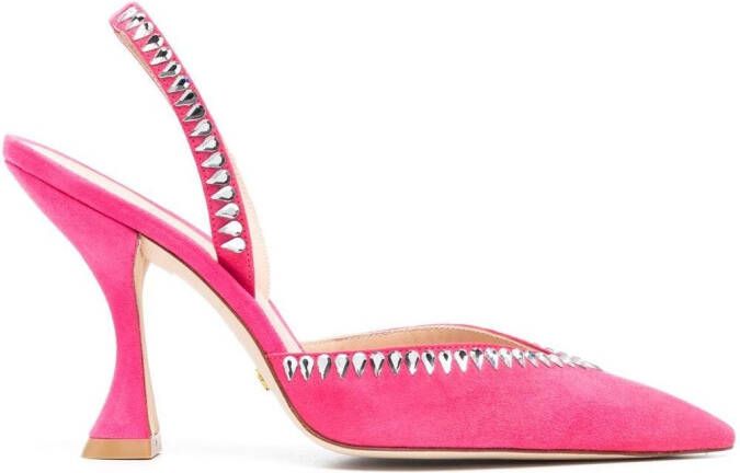 Stuart Weitzman rhinestone 105mm suede pumps Pink