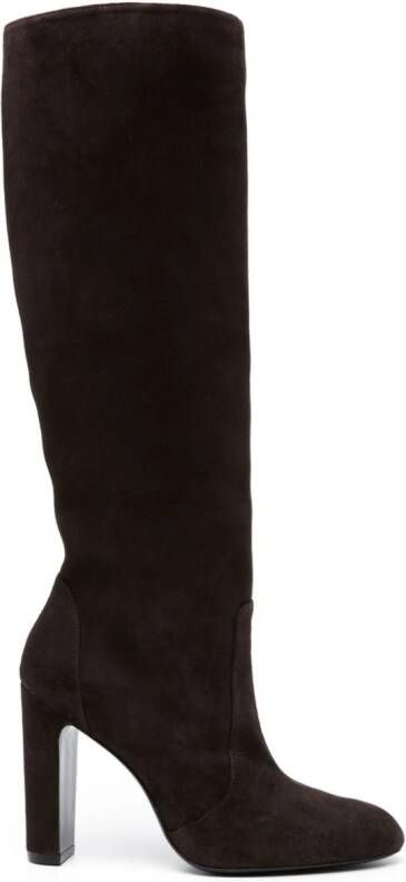Stuart Weitzman round-toe 120mm suede boots Brown