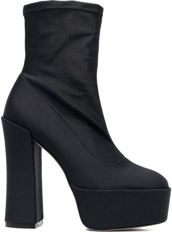 Stuart Weitzman Skyhigh 145mm platform boots Black