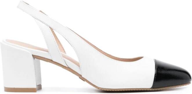 Stuart Weitzman Sleek Slingback 60mm leather pumps White