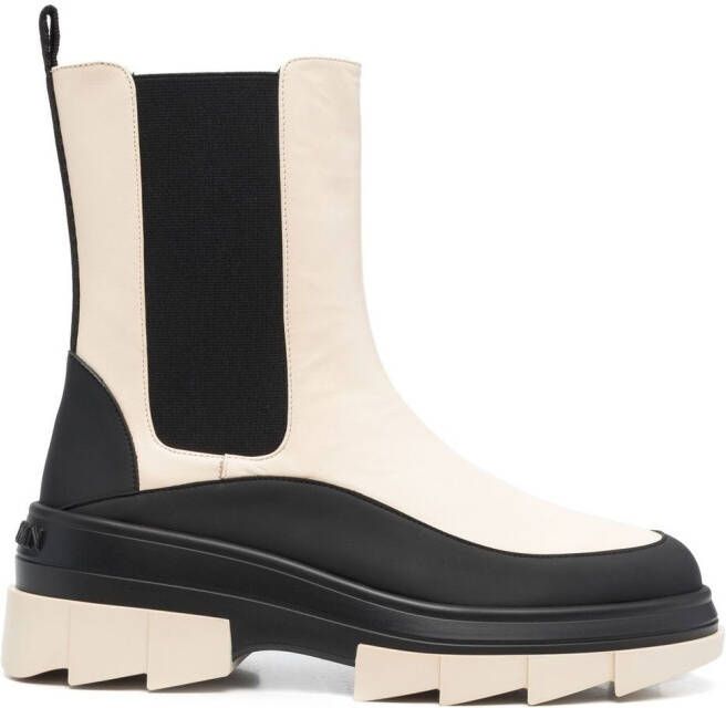 Stuart Weitzman split-sole chunky boots Neutrals