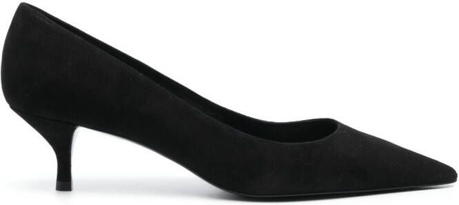 Stuart Weitzman Stuart 50mm suede kitten pumps Black