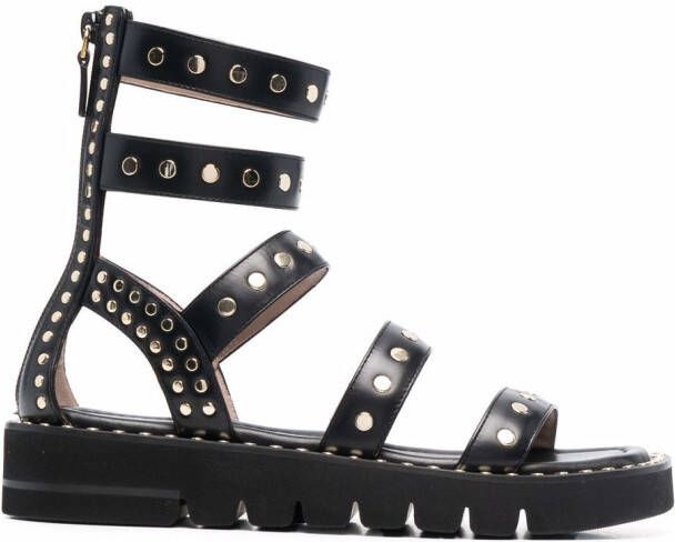 Stuart Weitzman stud-embellished open-toe sandals Black