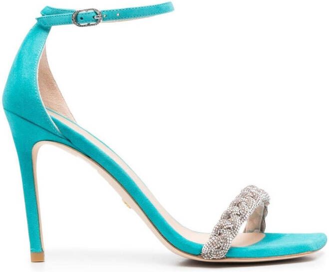 Stuart Weitzman Sue 100mm braided-strap sandals Blue