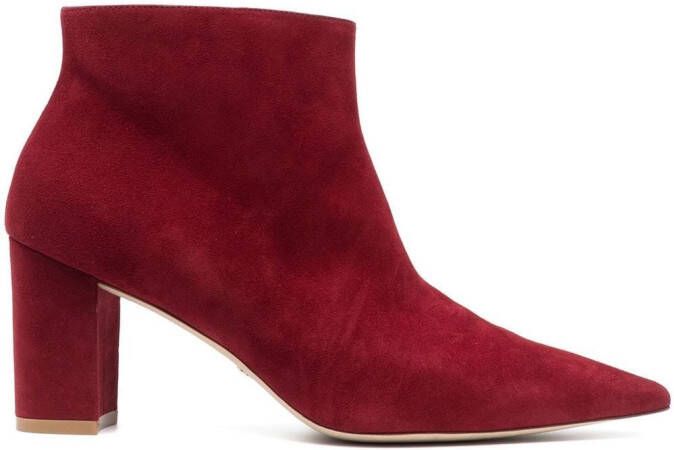 Stuart Weitzman Sue suede 70mm ankle boots Red