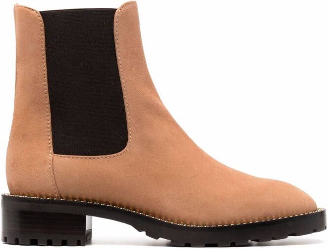 Stuart Weitzman suede chain-link chelsea boots Neutrals