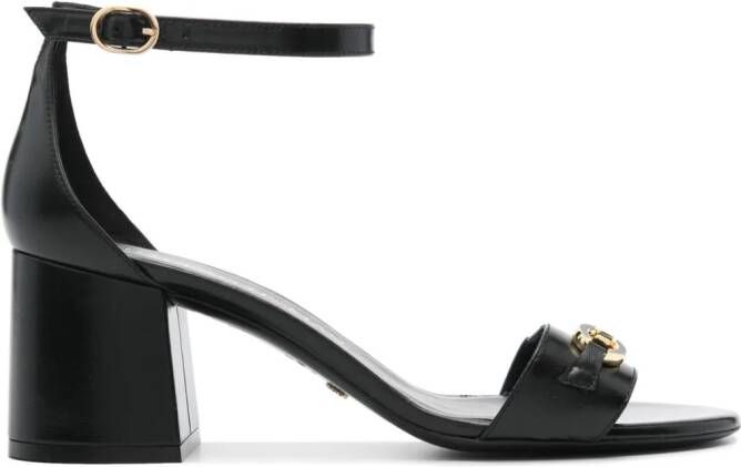 Stuart Weitzman SW Signature 70mm leather sandals Black