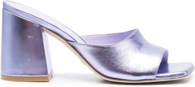 Stuart Weitzman 85mm Tia metallic-finish sandals Purple