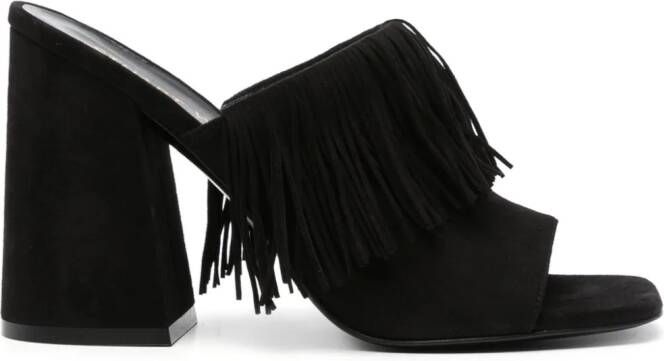 Stuart Weitzman 100mm Tia Fringe sandals Black