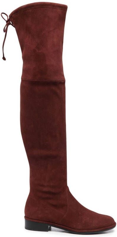 Stuart Weitzman tie-fastened knee-length boots Red