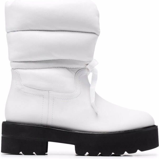 Stuart Weitzman Tyler quilted panelled ankle boots White
