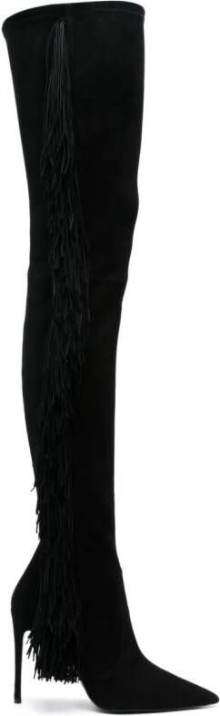 Stuart Weitzman 100mm Ultrastuart Fringe over-the knee boots Black