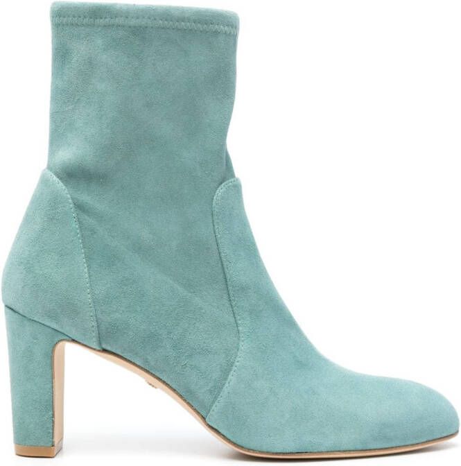 Stuart Weitzman Vida 75mm suede ankle boots Blue