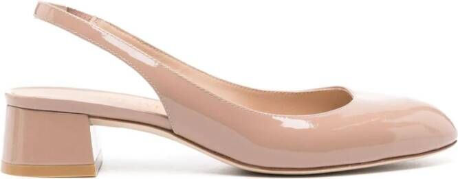 Stuart Weitzman Vivienne 35mm patent-leather pumps Neutrals