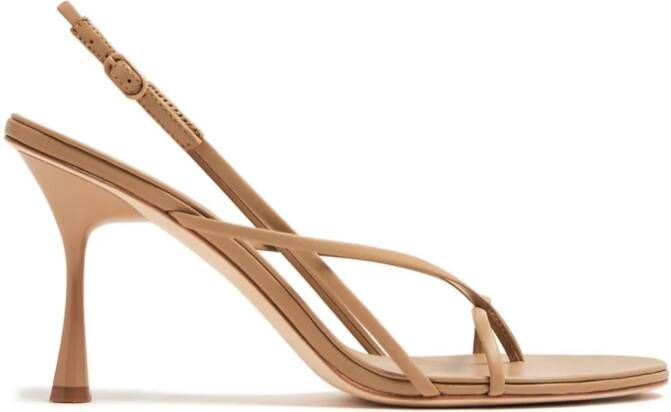 Studio Amelia Wishbone 75mm leather sandals Neutrals