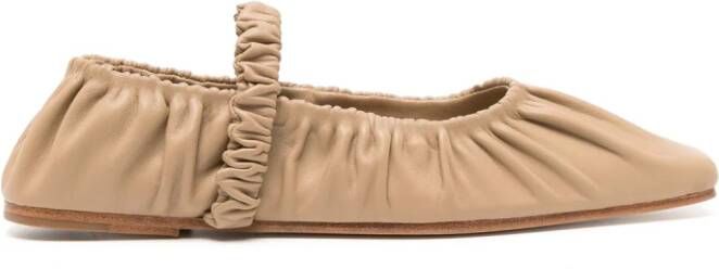 Studio Amelia Zadie leather ballerina shoes Neutrals