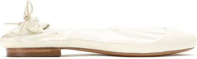 Studio Chofakian leather elasticated ballerinas White