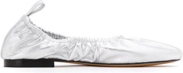 Studio Chofakian leather elasticated pumps Silver