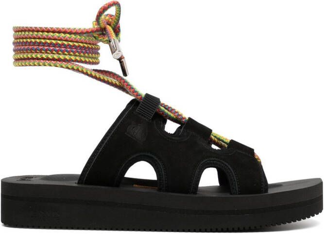 Suicoke cut-out ankle strap sandals Black