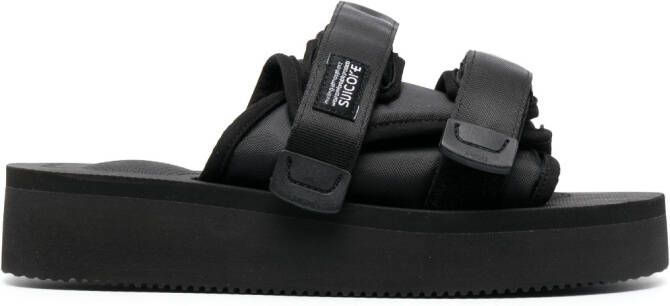 Suicoke logo-patch slip-on slides Black