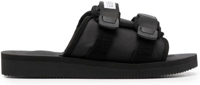 Suicoke logo-patch touch-strap slides Black