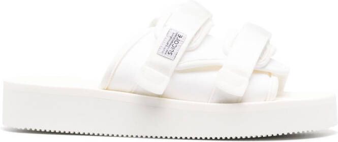 Suicoke MOTO-Po touch-strap slides White