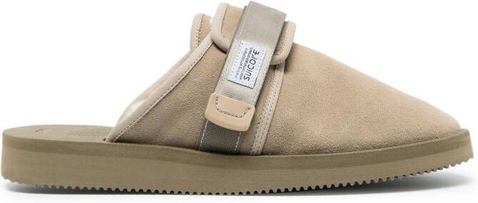 Suicoke Zavo-Mab shearling-lined slippers Neutrals