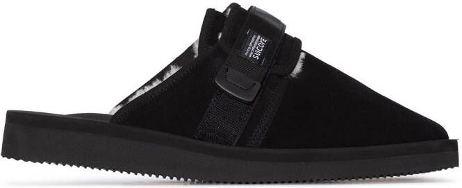 Suicoke Zavo shearling-trim slippers Black