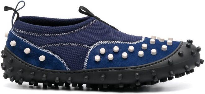 Sunnei 1000Chiodi suede slip-on sneakers Blue