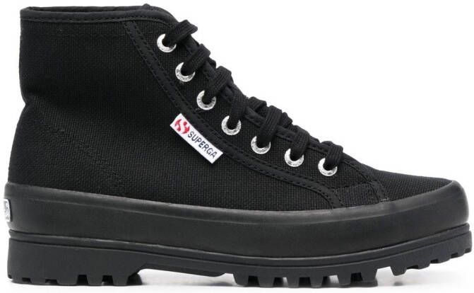 Superga high-top lace-up sneakers Black