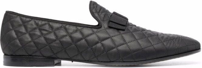 Tagliatore quilted leather loafers Black