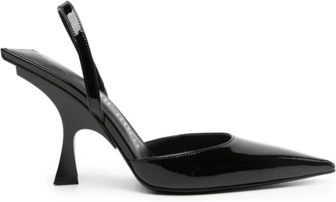 The Attico 100mm patent-finish pumps Black