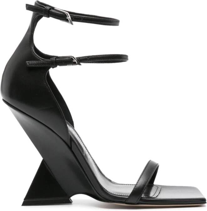 The Attico 105mm leather sandals Black