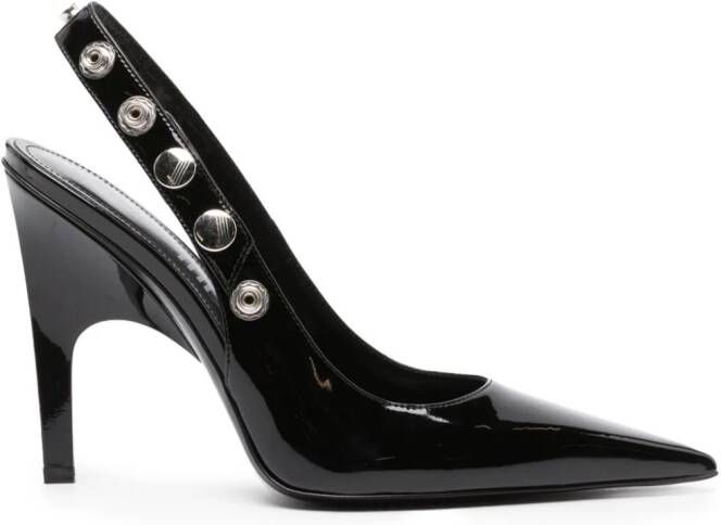 The Attico 105mm stud-embellished patent leather pumps Black