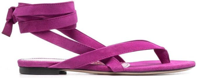 The Attico ankle-strap flat sandals Purple