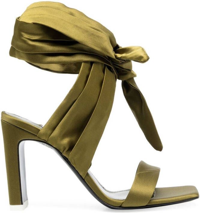 The Attico ankle-tie sandals Green