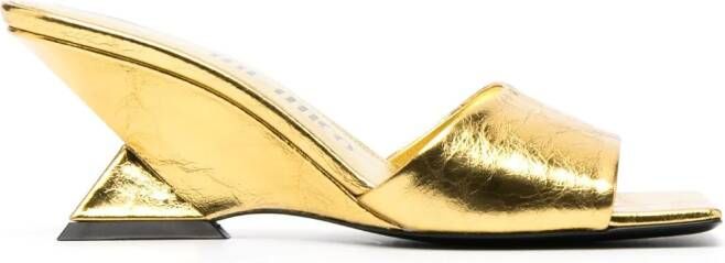 The Attico 70mm Cheope leather sandals Gold