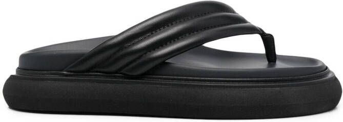 The Attico chunky-sole leather flip flops Black