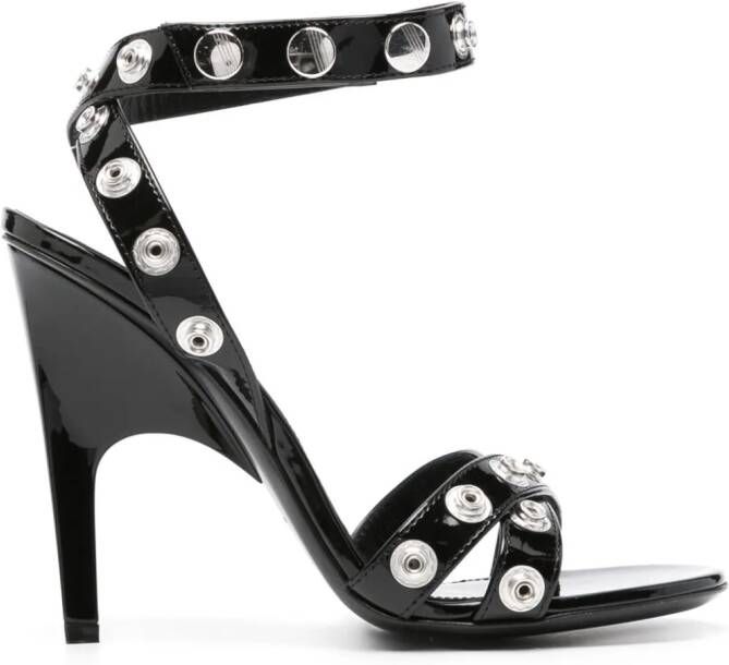 The Attico Cosmo 105mm faux-leather sandals Black