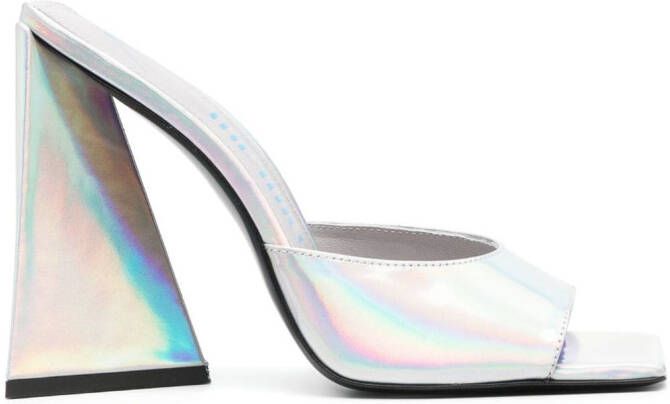 The Attico 115mm Devon holographic sandals Silver