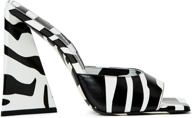 The Attico Devon 115mm zebra-print sandals Black