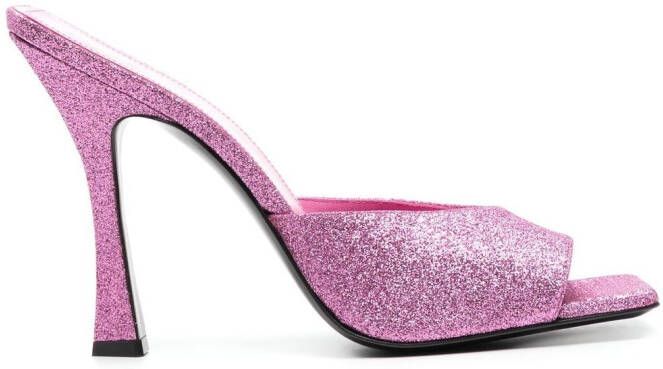 The Attico 125mm glittered sandals Pink