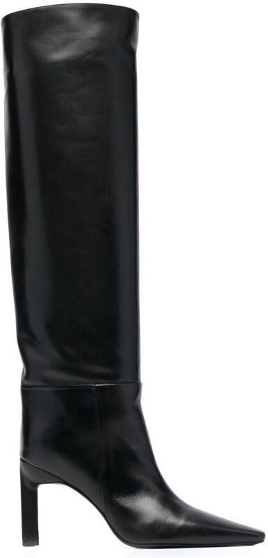 The Attico leather knee-length boots Black