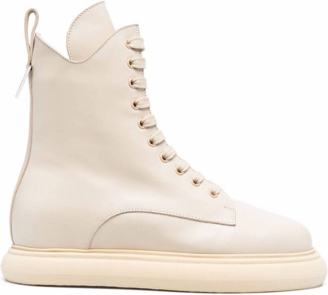 The Attico leather lace-up boots Neutrals