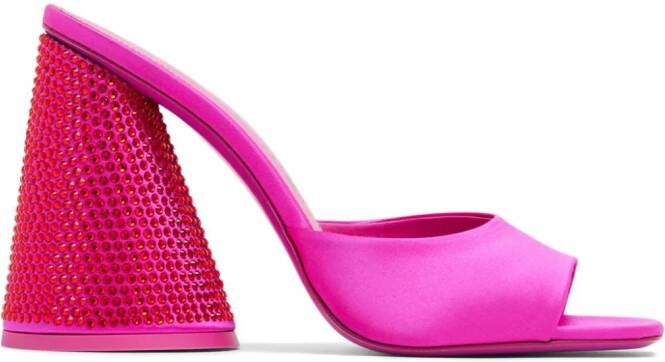 The Attico Luz 105mm rhinestone-embellished leather sandals Pink