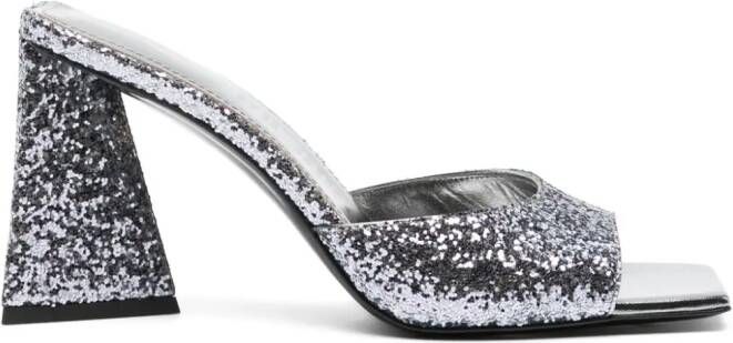 The Attico 85mm Mini Devon sandals Silver