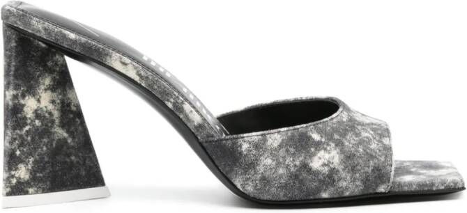 The Attico mini Devon 85mm suede sandals Grey